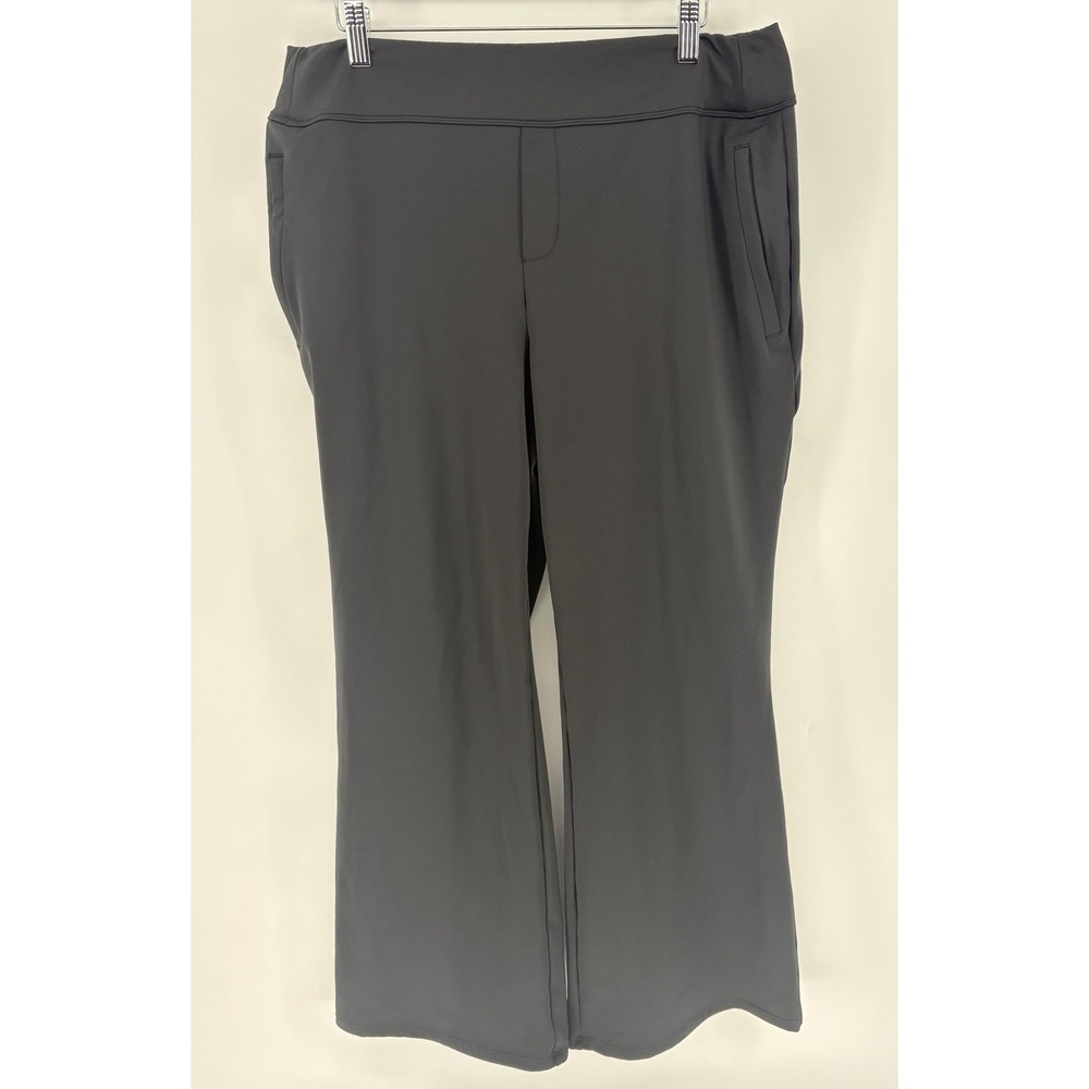 Halara Flex Work Flare Yoga Pants Womens XL Black Pull On Zip Pockets 02823369